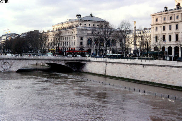 Flooding of River Seine at Place du Châtelet. Paris, France.