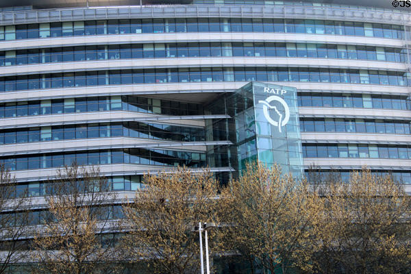 RATP Headquarters (1995) (191 rue de Bercy) on Quai de Rapée. Paris, France. Architect: Pierre Sirvin & Michel Guerrier.