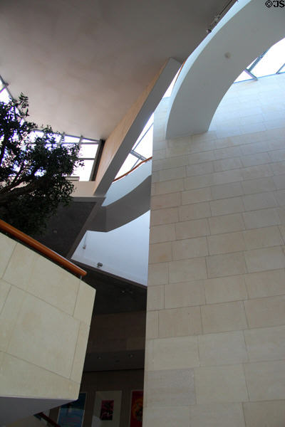 Interior structure at Gehry's Cinémathèque Française. Paris, France.