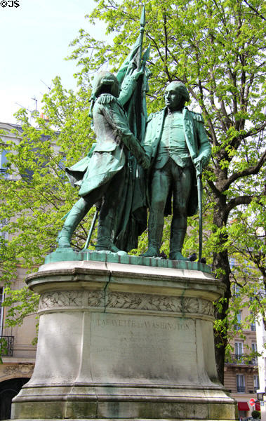 Monument to Lafayette & Washington (1895) by Frédéric Auguste Bartholdi at United States Place (Place des Étais Unis). Paris, France.
