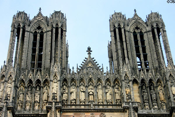 Towers of Cathedral. Reims, France.