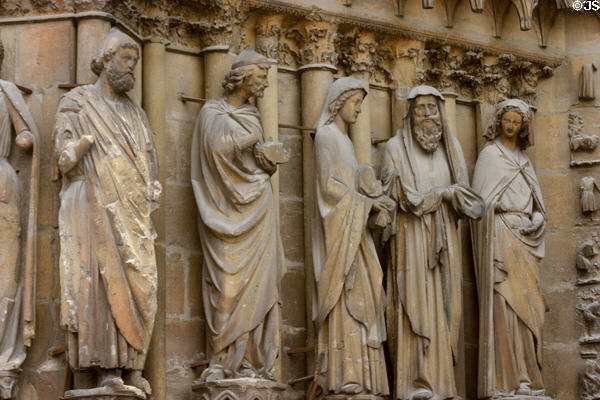 Saints beside portal of Cathedral. Reims, France.