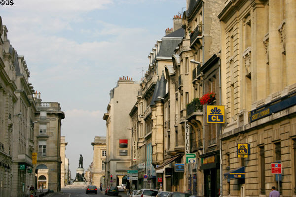 Looking ups street to Place Royale. Reims, France.