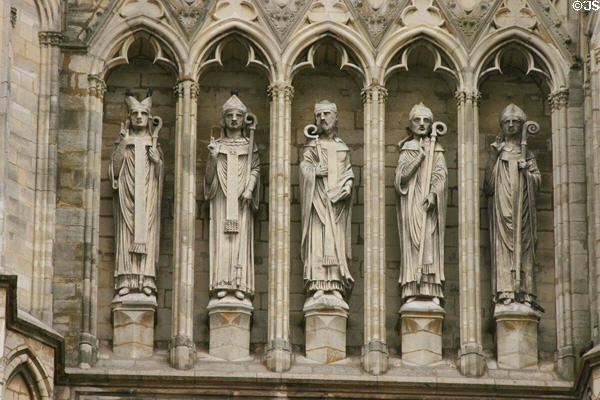 Bishops on facade of St. Stephen's Cathedral. Sens, France.