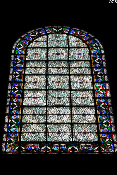 Stained glass window of St Stephen's Cathedral. Sens, France.
