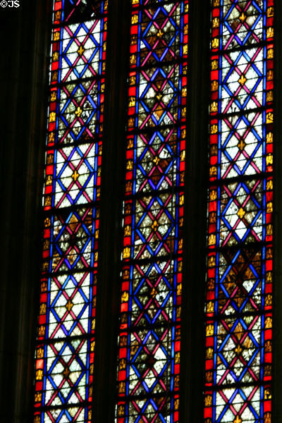 Stained glass window of St Stephen's Cathedral. Sens, France.