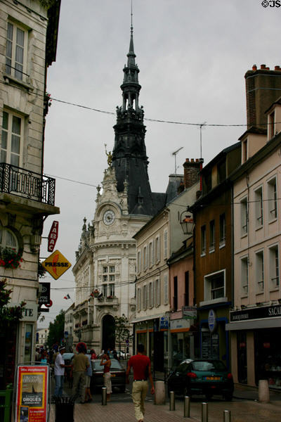 Street leading to city hall. Sens, France.