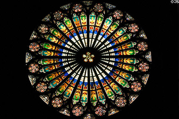 Rose window in Cathedral. Strasbourg, France.