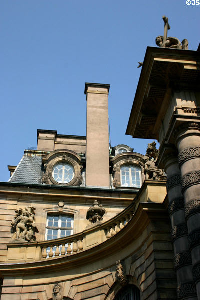 Baroque details features of Palace of Rohan museum. Strasbourg, France.
