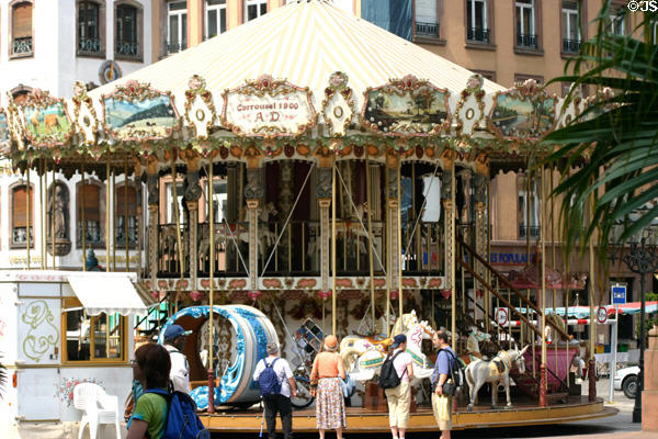 Carousel (1900) in Place Guttenberg. Strasbourg, France.