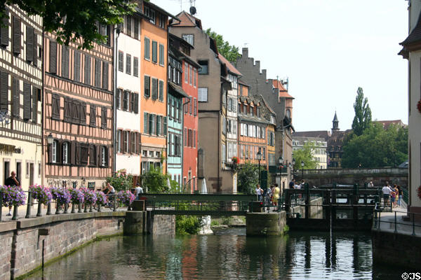 Locks along L'Ill River. Strasbourg, France.