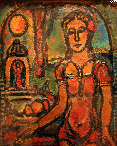 La petite magicienne (1949) paining by Georges Rouault in Museum of Modern Art. Strasbourg, France.