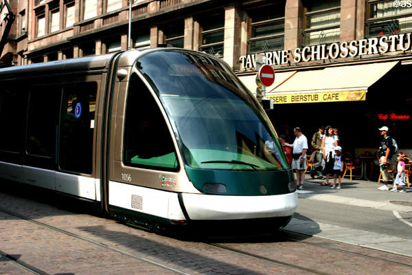 Modern streetcar. Strasbourg, France.