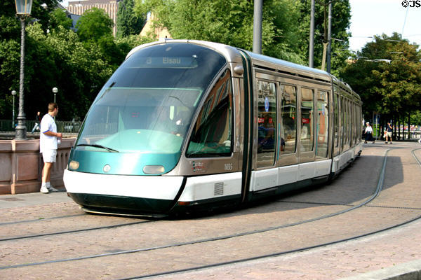 Modern streetcar. Strasbourg, France.