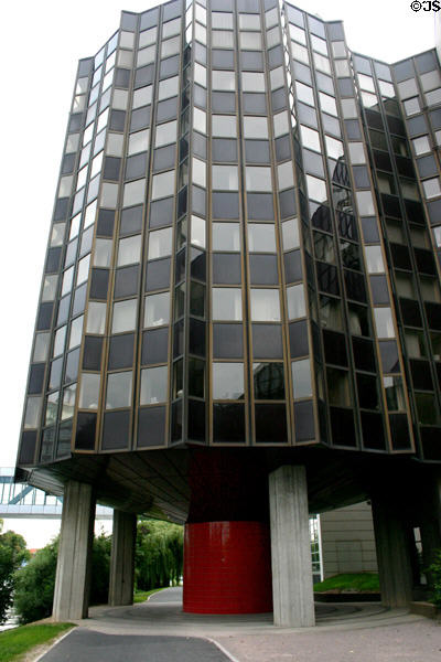 Polygonal tower of Winston Churchill building. Strasbourg, France.