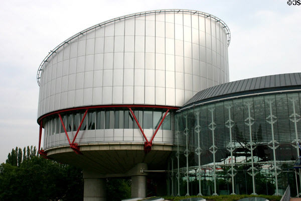 Round pod of European Court of Human Rights. Strasbourg, France.