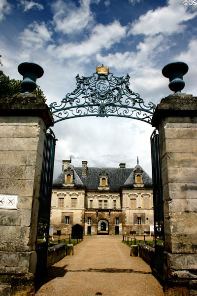 Portal of Chateau de Tanlay seen through gate. Tonnerre, France. Style: Renaissance.