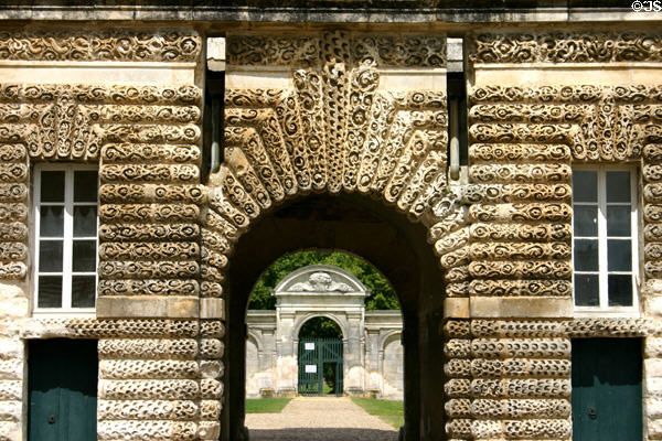 Portal of Chateau de Tanlay rustication details. Tonnerre, France.