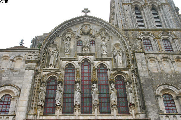 Gothic gable (13th c) of Basilique Ste-Madeleine. Vézelay, France. Style: Gothic.