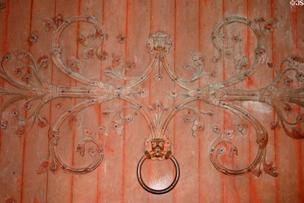 Details of iron work on door of Basilique Ste-Madeleine. Vézelay, France.