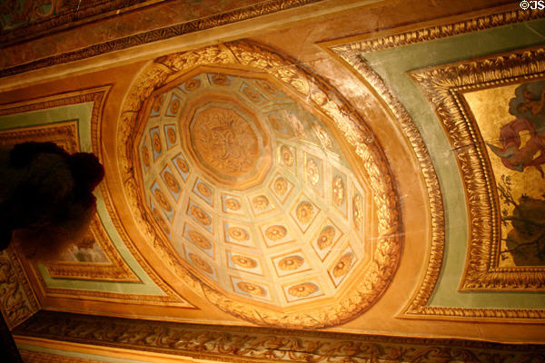 Ceiling painted with false dome in Vaux-le-Vicomte chateau. Melun, France.
