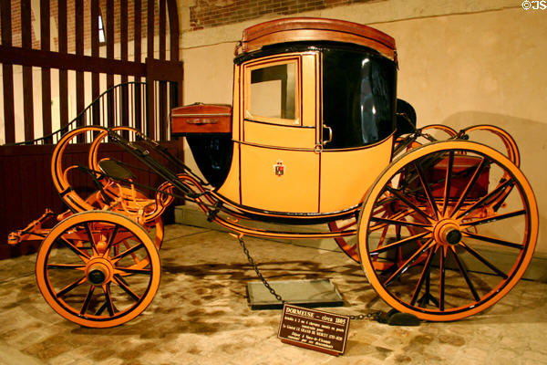 Dormeuse coach (c1805) in carriage collection at Vaux-le-Vicomte chateau. Melun, France.