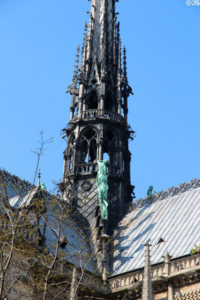 Central spire (19thC) of Notre Dame Cathedral. Paris, France.