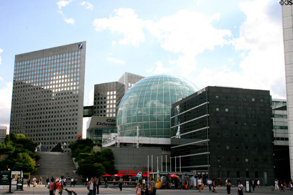 UGC Ciné Cité La Défense (1992) dome theater at La Défense. Paris, France. Architect: Philippe Chaix & Jean-Paul Morel.