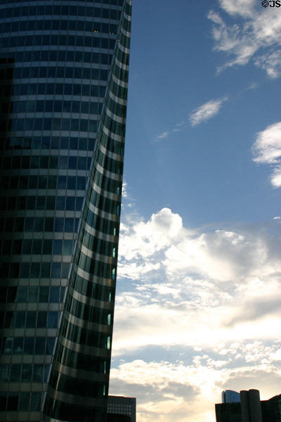 Almond shaped notch of EDF building (2001) at La Défense. Paris, France.