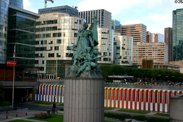 Defense of Paris statue (1883) by Louis-Ernest Barrias marking French stand in Franco-Prussian War Siege of Paris (1870-1) at La Défense. Paris, France.