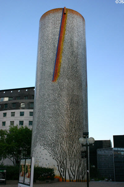Les Trois Arbres (Three Trees) sculpture (1988) by Guy-Rachel Grataloup at La Défense. Paris, France.