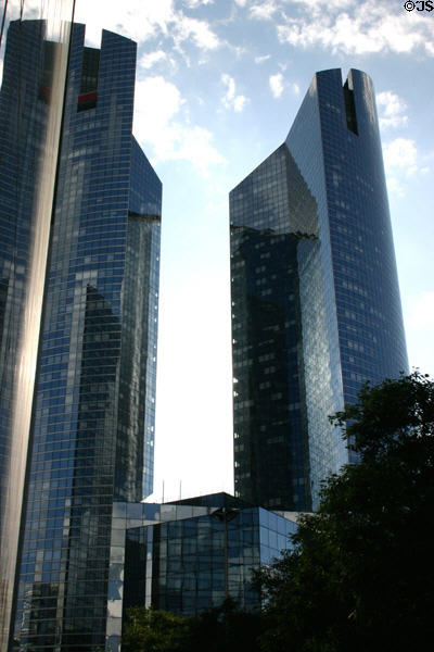 Société Générale tower (1995) at La Défense. Paris, France. Architect: Michel Andrault, Pierre Parat & Nicolas Ayoub, with Christian Germanaz.
