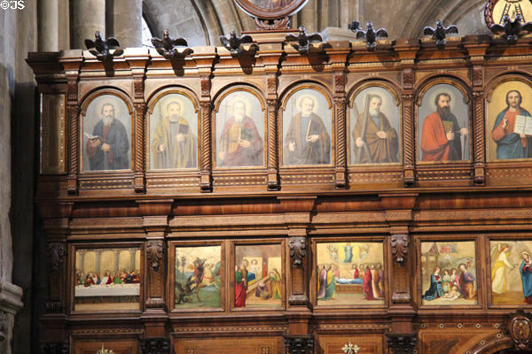 Icons in Eastern Catholic style at St-Julien-le-Pauvre Church. Paris, France.