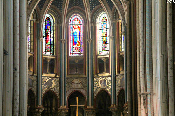 Stained glass windows in apse at St-Germain-des-Prés. Paris, France.