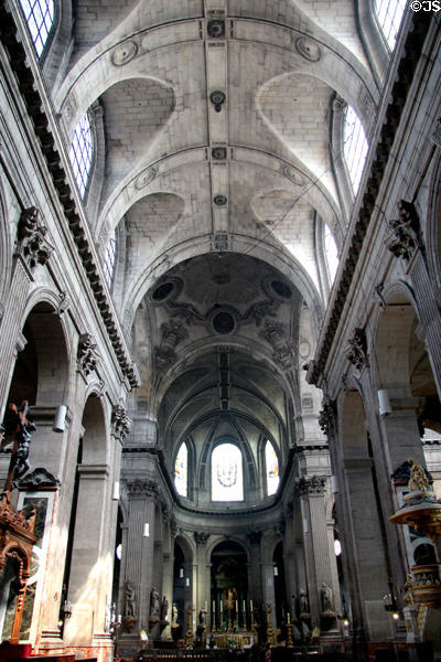 Interior of St-Sulpice church. Paris, France.
