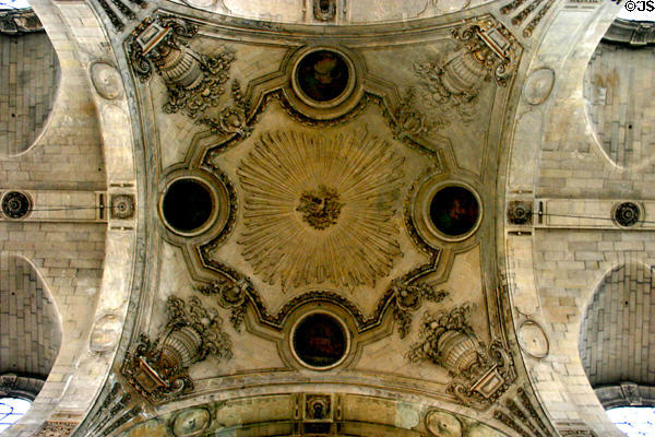 Transept ceiling at St-Sulpice church. Paris, France.