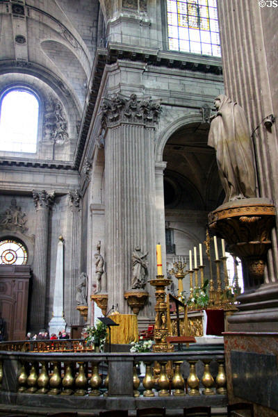 Altar in transept at St-Sulpice church. Paris, France.