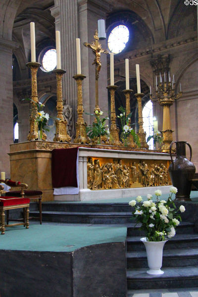Altar at St-Sulpice church. Paris, France.