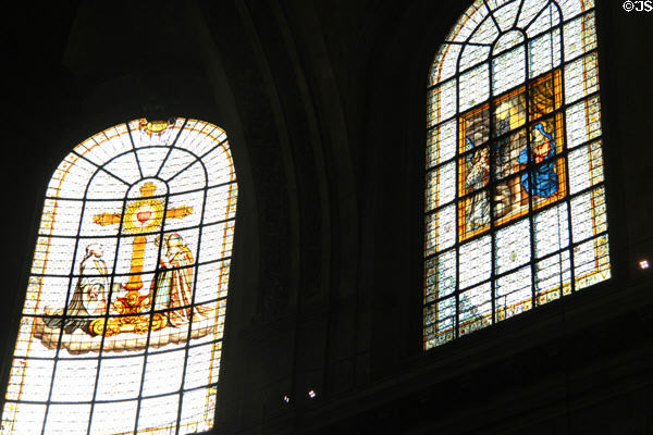 Stained glass windows (17thC) at St-Sulpice church. Paris, France.