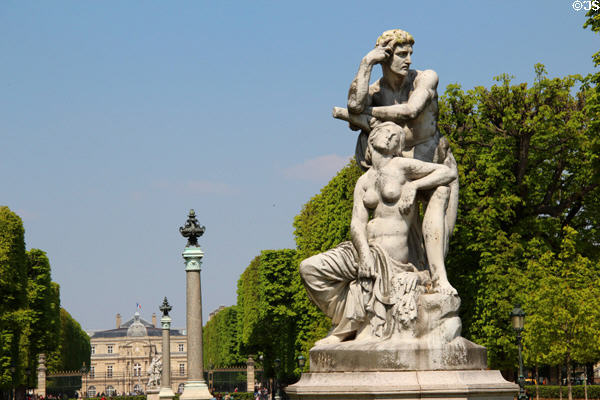 Statue in Luxembourg Gardens. Paris, France.
