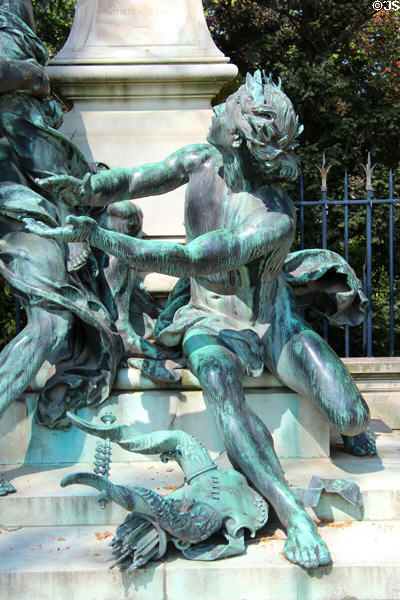 Detail of Hommage to Eugene Delacroix monument (1890) by Jules Dalou in Luxembourg Gardens. Paris, France.