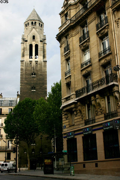 Bell tower of St Pierre de Chaillot. Paris, France.