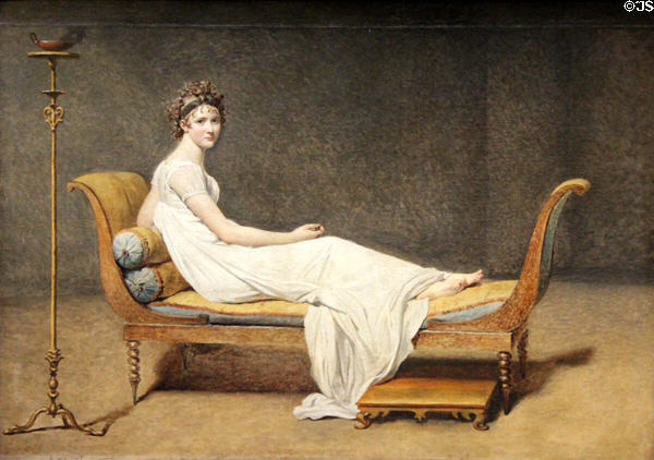 Madame Récamier painting (1800) by Jacques-Louis David at Louvre Museum. Paris, France.