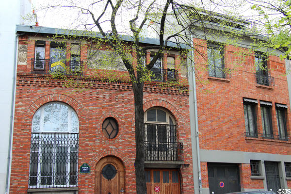 Brick buildings on avenue Junot on Montmartre. Paris, France.