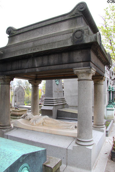 Tomb of Alexandre Dumas Fils (1824-95) at Montmartre Cemetery. Paris, France.