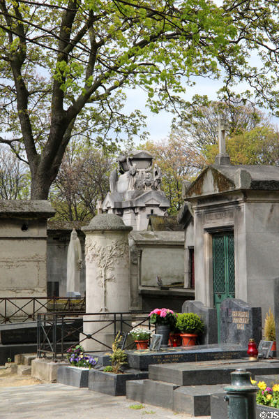 Family tombs at Montmartre Cemetery. Paris, France.
