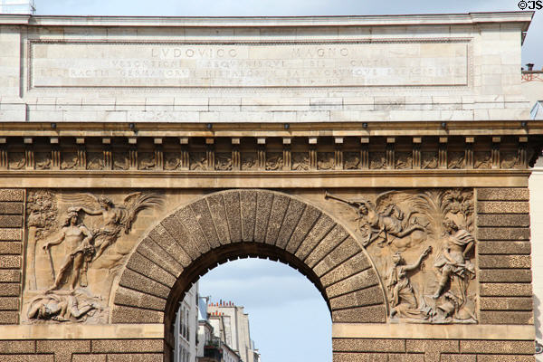 Port St.-Martin reliefs depicting Louis XIV's victories at Besançon. Paris, France.