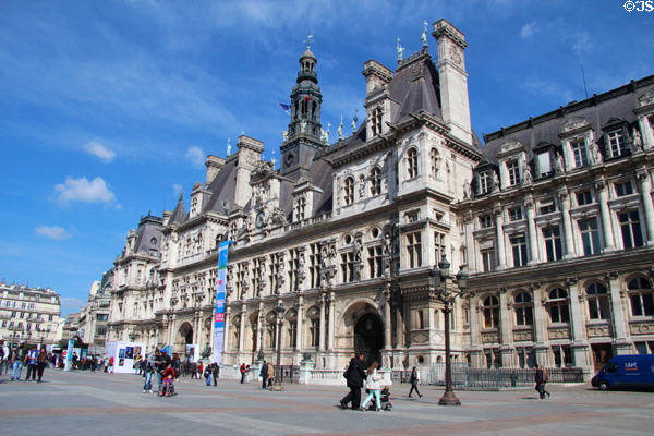 Renaissance Revival facade of Paris City Hall. Paris, France.