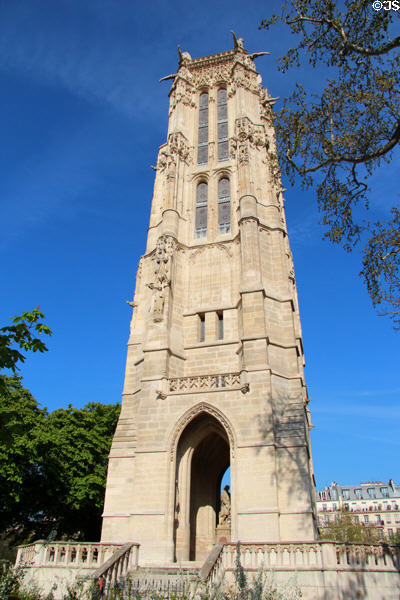 Tour St Jacques (16thC) Gothic style tower remnant of a church destroyed in French Revolution. Paris, France.
