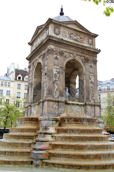 Fountain of the Innocents (1550s) (Place Joachim du Bellay) to honor King Henry II. Paris, France. Style: Renaissance-style.